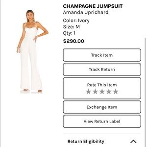 Amanda uprichard white jumpsuit- size medium